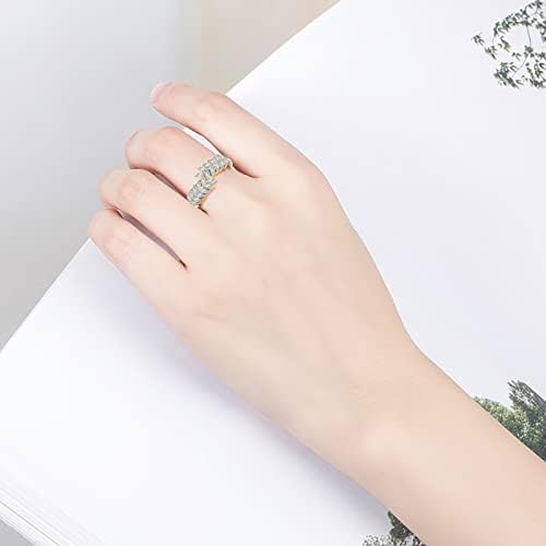 Olive Leaf Gyémánt Gyűrű Divat Zrconia Gyűrű Női Ékszerek Jegyesek Gyűrűt, Gyűrűk (Arany, 9)