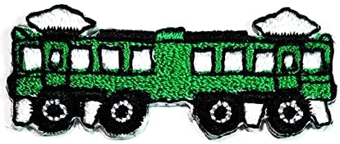 Kleenplus 2db. Mini Zöld Vonat Foltok Matrica gőzmozdony Rajzfilm Hímzéssel, Vas Szövet Applied DIY Varrás Jármű Javítási Dekoratív