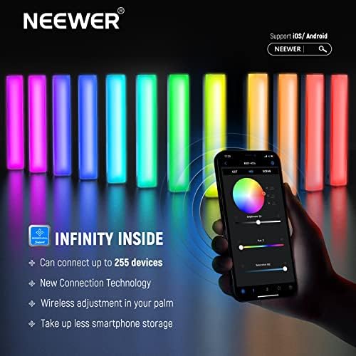 NEEWER RGB LED Videó Fény Botot, Érintse meg a Bar & ALKALMAZÁS, Vezérlés, Mágneses Kézi Fotózás Fény, Szabályozható 3200K~5600K CRI98+ Színes