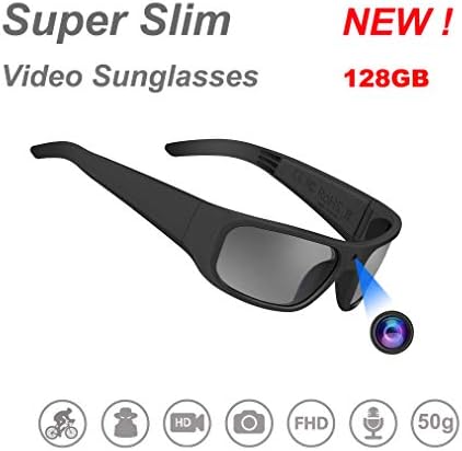 Oh 128G Fényképezőgép, Szemüveg,Super Slim 1080P Smart Szemüveg UV400 Napszemüveg Lencse Kültéri Sport