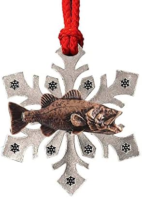 Kézzel készített Arany Bevonatú Bullhead Lóg Hópehely Dísz, Ajándék Halászok Díszíteni Ünnepi Koszorúk, Karácsonyi Fák - Made in
