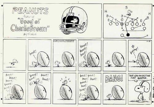 Peanuts Képregény Charles Schulz - EREDETI VASÁRNAP PHOTOSTAT PRINT - NOVEMBER 21., 1971 - EZ EGY IZGALMAS NEGYEDÉVBEN..