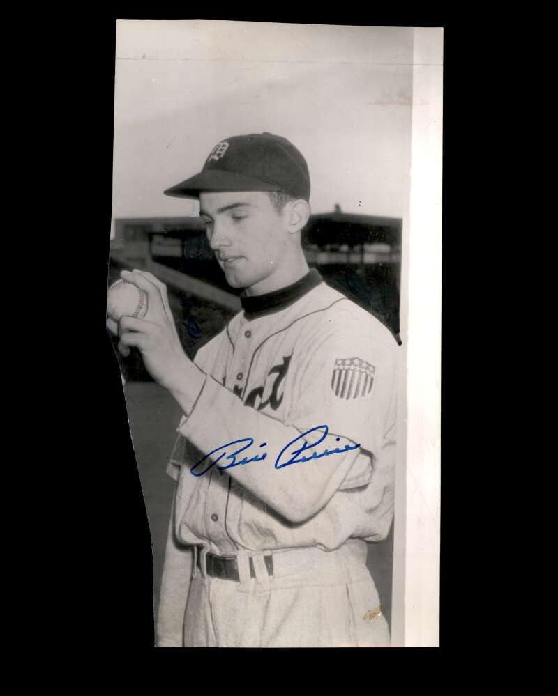 Billy Pierce Aláírt 1945 4x7 Detroit Tigers Eredeti Vezeték Fotó Autogramot