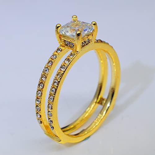 2023 Új Női Gyémánt Gyűrű, Eljegyzési Gyűrűk Nyilatkozat Gyűrűk, Minden Nő Nyugodt Gyűrűk, Szorongás (Arany, 9)