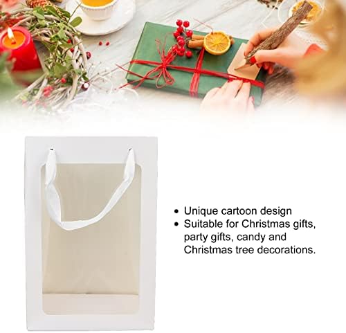 Nagy Papír Zacskó Cukorkát Nyitott Ablak Papír Party ajándékok Karácsonyra Születésnapok Szívességet Csomagok(Fehér)