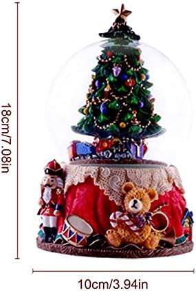 Karácsonyfa zenedoboz a Fiúk a Fény Forgó Gyanta kristálygömb Karácsonyi LED Diótörő Music Box