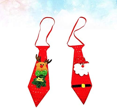 Toyvian 2db Karácsonyi Fény Nyakkendő Mikulás Rénszarvas Baba Nyakkendő Világító Játék, Ajándék, Karácsonyi Édesség csomagot Töltőanyagok