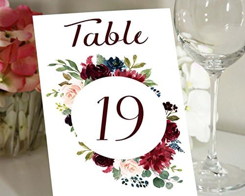 Kedves Emlék Kétoldalas Nyomtatás Virágos Asztal Számok Esküvői Fogadás Dekoratív asztallap Kártya-4 x 6 (1, 30)