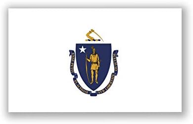 2-Pack Massachusettsi Állami Zászló Matrica Matricák | Hivatalos Zászló Massachusetts Matricák |5-Hüvelyk 3-Hüvelyk | Prémium Minőségű