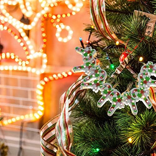 BESTOYARD Karácsonyi Dekoráció, Karácsonyi String Fény Xmas Lóg Cukorkát, Édességet Minta Medál LED Esküvő, Születésnapi Ünnepi