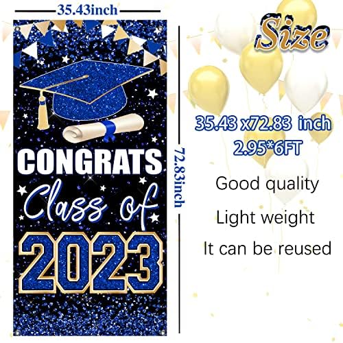 Érettségi Party Dekoráció 2023, Gratulálok Osztály 2023 Hátteret, 2023 Kék Érettségi Party Dekoráció Bejárati Ajtó Veranda
