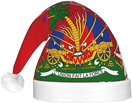 A Címer A Haiti Vicces Felnőttek Plüss Télapó Sapka Fény Karácsonyi Kalap Női & Férfi Karácsonyi Ünnepi Kalap