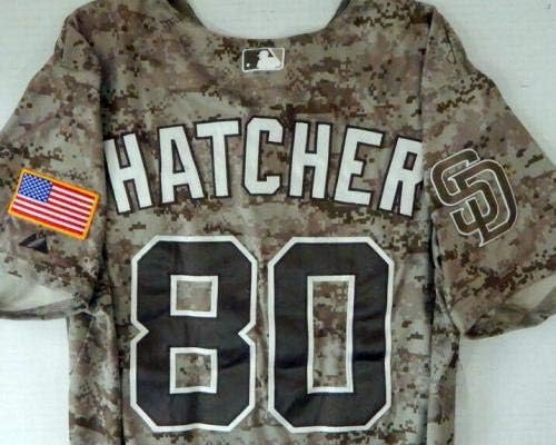 2013 San Diego Padres Justin Hatcher 80 Játékban Használt Barna Digital Camo Jersey-182 - Játék Használt MLB Mezek
