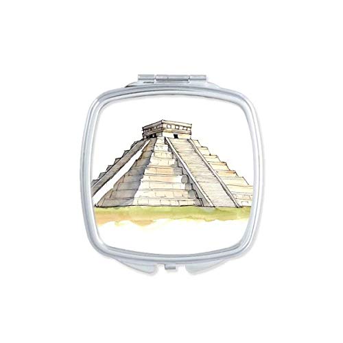 El Castillo a közép-amerikai Tükör Hordozható Kompakt Zsebében Smink Kétoldalas Üveg