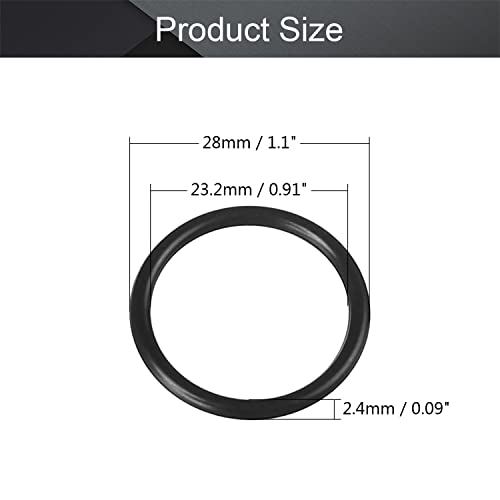 Othmro 10db Nitril Gumi O-Gyűrű, a 2,4 mm-es Drót Dia 28mm OD Metrikus Tömítő Nitril NBR Gumi Alátétek az Olaj, vagy a Levegő Tömítés,