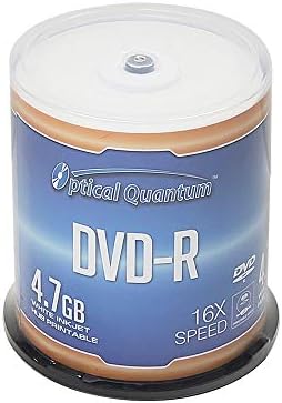 Optikai Kvantum DVD-R 4,7 GB 16X Fehér Tintasugaras Nyomtatható Hub Nyomtatható - 100pk Cake Box (FFP), 100 lemezek