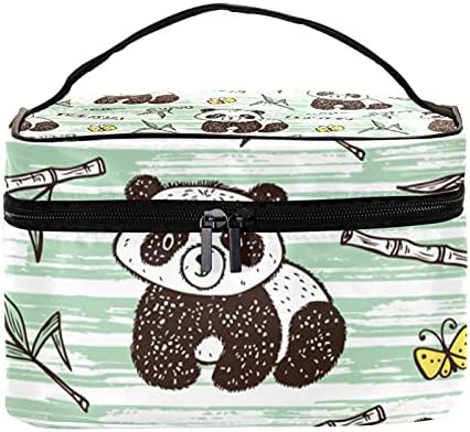 WARMFM Panda Pillangó Bambusz Smink Táskák Hordozható Utazási Dupla Cipzáras Kozmetikai Táska