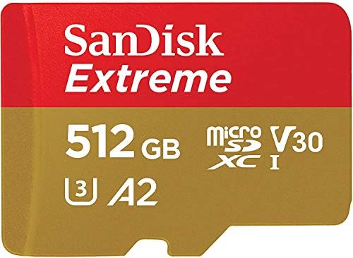 512 gb-os SanDisk Extreme V30 A2 MicroSDXC Memóriakártya Működik a DJI Mavic 3 Repülni, Mavic 3 Cine, Mavic 3 Drón (SDSQXAV-512G-GN6MN)