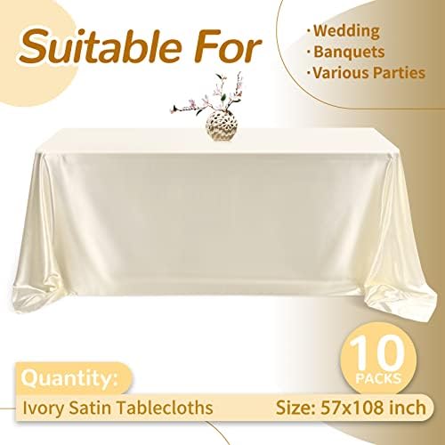 Lumaycens 10 Csomag Téglalap Terítő Szatén Abrosz Táblázat Ruhát Téglalap Asztal 57x108 Hüvelyk Terítő Asztal Dekoráció Esküvői