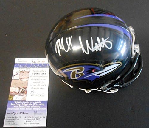Maxx Williams Aláírt Baltimore Ravens Mini Sisak w/TÁRSASÁGGAL COA Aláírás Debütáló - Dedikált NFL Mini Sisak