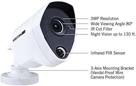 Éjszakai Bagoly Biztonsági 1 Csomag Extreme HD 3MP Kettős Érzékelő Vezetékes Infravörös Kamera (Fehér, Csere Kamera Csak, Nem Töltő, Kábel)