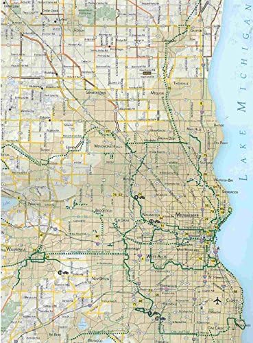 Wisconsin Kerékpár Térkép: Dél-Szakasz - 2010 Kiadás