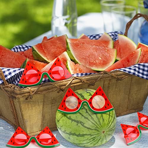 FINGOOO 6 Pár Görögdinnye Fél Napszemüveg,Gyümölcs Alakú Dinnyét Szemüveg Trópusi Hawaii Luau Téma Party Kellékek