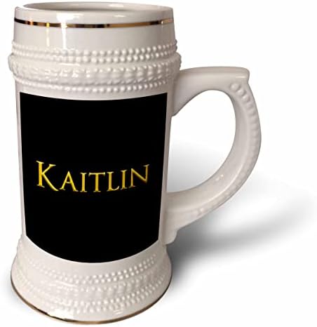 3dRose Kaitlin népszerű lány neve az USA-ban. Sárga, fekete. - 22oz Stein Bögre (stn-364269-1)