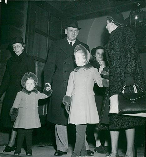 Vintage fotó Frederik Király s Királyné Ingrid a gyermekek Margit Hercegnő, Benedicte, majd Anne-Marie