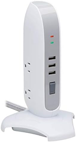 Tripp Lite túlfeszültségvédő Torony 5-Outlet 3 USB Port 6ft Kábel 5-15P Fehér (TLP66USB)