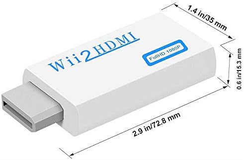 OGOEEN Wii, HDMI Átalakító Kimeneti Videó Audió Adapter HDMI Átalakító 1080P,Wii, HDMI Adapter 3,5 mm-es Audio Jack&HDMI Kimenet Kompatibilis