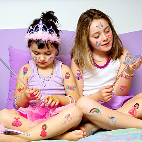 Qpout Csillám Tetoválás Lányoknak, Hamis Gyerekek Tetoválás Lányoknak, Hercegnő Egyszarvú Pillangó Candy Léggömb Ideiglenes Tetoválás