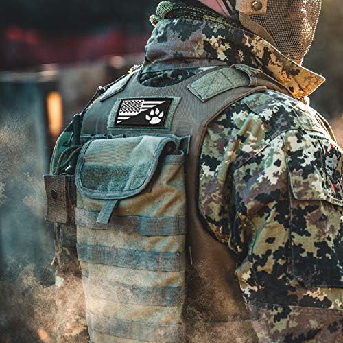 Taktikai USA Zászló Tracker Mancs Hazafi Amerikai MINKET Katonai Hímzett Applied Morál Hook & Hurok Javítás (Piros-2db)