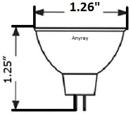 Anyray A1870Y (10-es Csomag) Világos, MR11, 12 V-os 35 Wattos Precíziós Halogén Reflektor Optikai Izzó 35W 12V