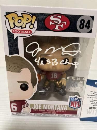 Joe Montana Aláírt Dedikált San Francisco 49ers Funko Pop HOF BECKETT COA 6 - Dedikált NFL-Figurák