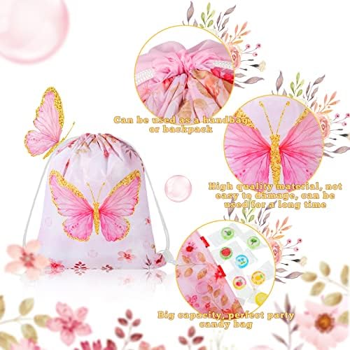 Kajaia 16 Db Pillangó Zsinórral Táskák Pillangó Fél Javára Táskák Ajándék Kezelni Candy tasakok Színes Pillangó Hátizsák Gyerekeknek