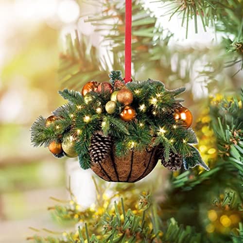 Előre világít Mesterséges Karácsonyi függő Kosárban Medálok, Kreatív Karácsony Fa Díszek Lógnak Dekoráció Ajándék (C)
