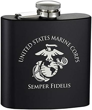 Tengerészgyalogság Lombik - Matt Fekete - USMC Flaskát Alkohol - Ajándékokat a Tengerészgyalogosok