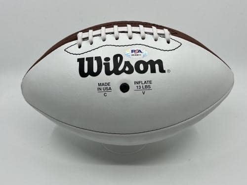 Johnny Unitas Colts Aláírt Autogramot Fehér Panel Wilson NFL Labdarúgó-PSA DNS - Dedikált Focilabda