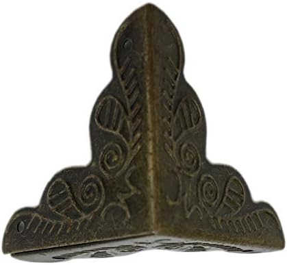 Vintage Bronz, Fa Doboz A Sarokban Dekoratív Antik Bronz Sarok Védő Ékszerek Esetben Háromszög Rattan Fém Doboz Dekoratív Szegély Biztonsági