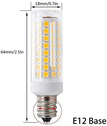 Lxcom Világítás 10W E12 LED Kukorica Izzó(6 db)- 2835 SMD 102LEDs Szabályozható 100 Watt Egyenértékű Izzó 1000LM Meleg Fehér 3000K