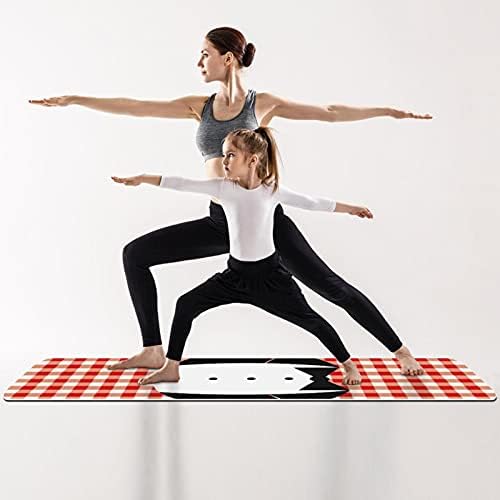 Vastag, Csúszásmentes Gyakorlat & Fitness 1/4 jóga szőnyeg Kockás Piros betűs a Jóga Pilates & Emelet Fitness Edzés (61x183cm)