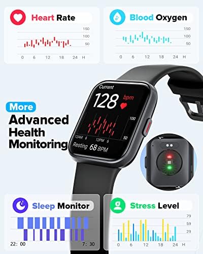 Intelligens Karóra Férfiaknak iPhone, Android, Smartwatch a Alexa Beépített (Válasz/Hívást), 1.7, Fitness Tracker pulzusszám Aludni