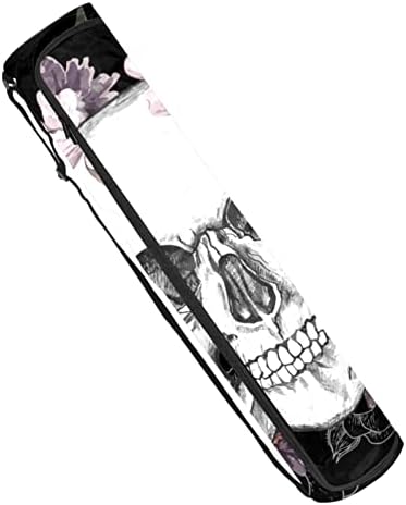 RATGDN Jóga Szőnyeg Táska, Koponya Virágok Halottak Napja Gyakorlat, Jóga Matrac-Hordozó Teljes Zip Jóga Szőnyeg hordtáska, Állítható