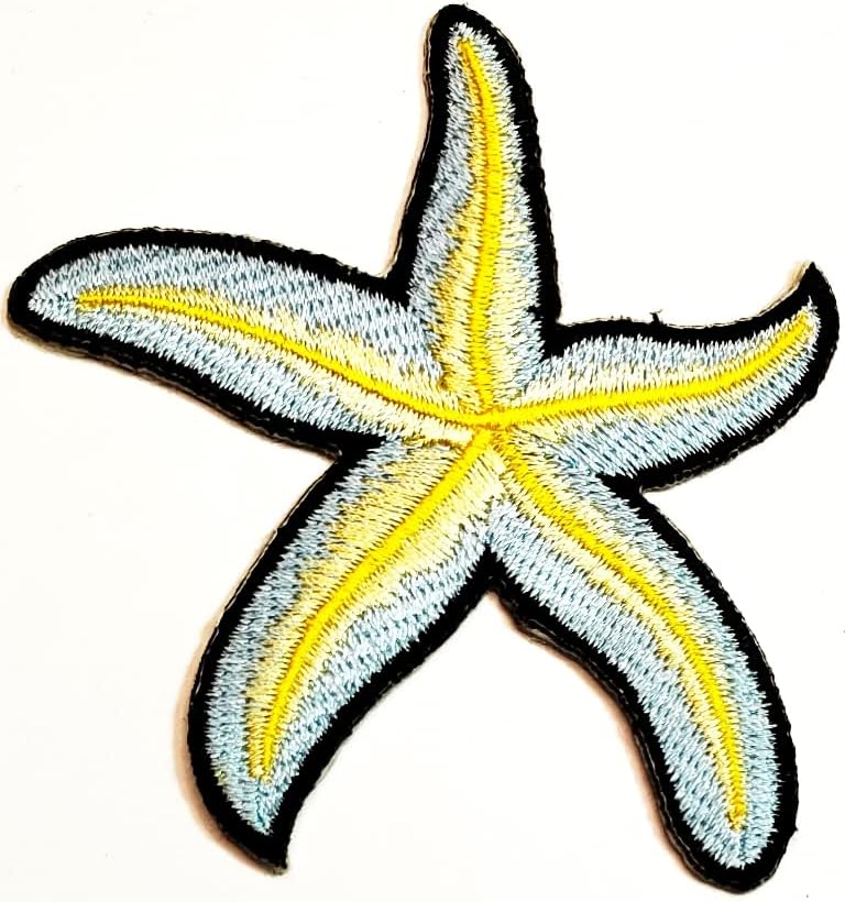 Kleenplus 3pcs. Aranyos Csillag Kék Folt Csillag Lények Tengeri Élet Óceán Rajzfilm Hímzett Applied Kézműves Kézzel készített Baba Gyerek