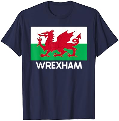 Wrexham Kifejezés Wales Walesi Zászló Baner Y Ddraig Goch Póló