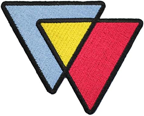 Pansexual Zászló Pan Háromszögek, Rózsaszín, Sárga, Kék - 4 inch Vas-a Hímzett Javítás