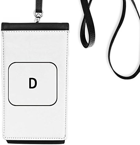 Billentyűzet Szimbólum D Art Deco Ajándék Divat Phone Wallet Pénztárca Lóg Mobil Tok Fekete Zseb
