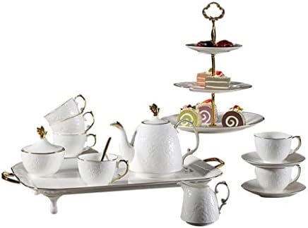 HOUKAI Európai Stílusú porcelán kávéscsésze angol Délutáni Tea Teáskanna Tea Kávé Szett Tálcával Esküvői Ajándék