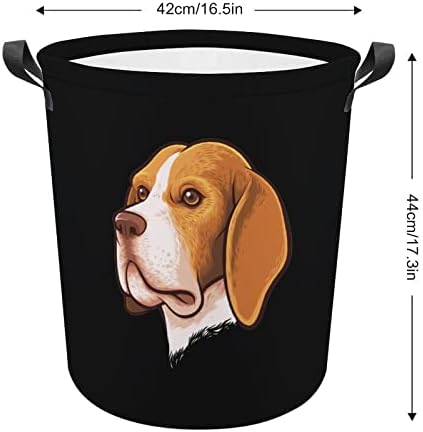 A Beagle Kutya Portré Összecsukható Kosárban Szennyesben fogantyúval Mosás Bin Koszos Ruhákat, Táskát, a Kollégiumi, Család